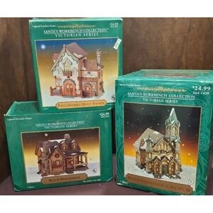 Set of 3 Santa's Workbench Collection- Victorian Series Shoppe/Lodge/Church